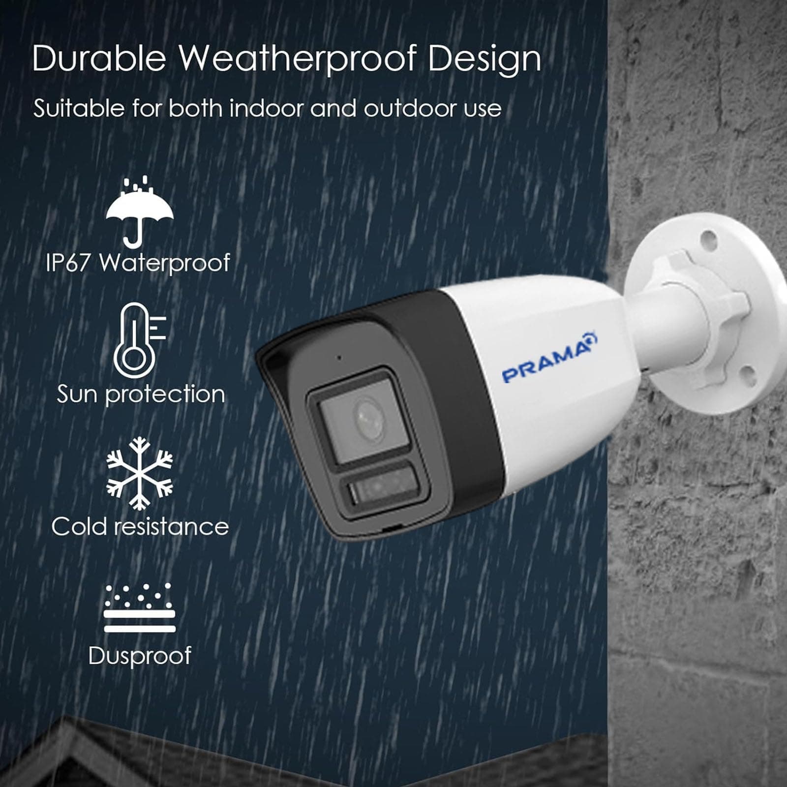 Prama PT-NC120D3-WNM(D2) 2MP RanginView IP Camera with Built-in Audio Full-Color Night Vision PoE Outdoor CCTV Camera - View 2